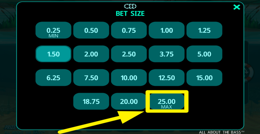 All About The Bass Max Bet