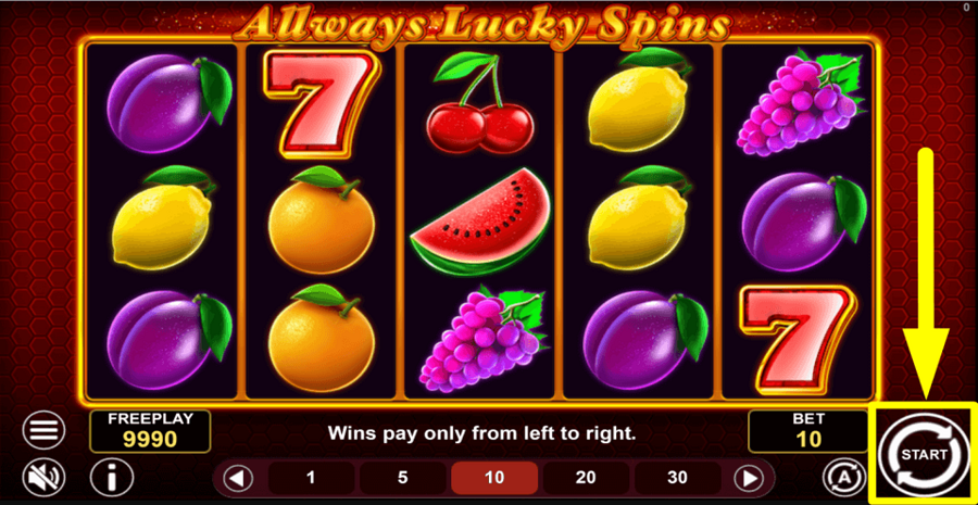 Allways Lucky Spins Start Button