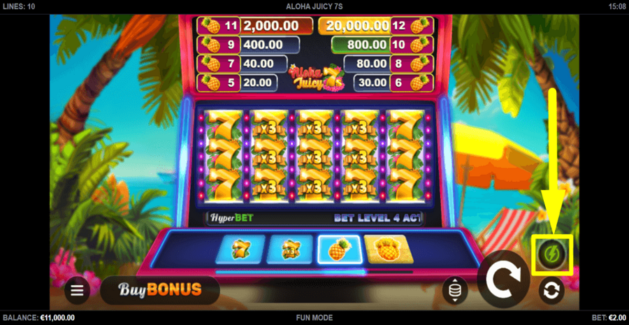 Aloha Juicy 7s Turbo Feature