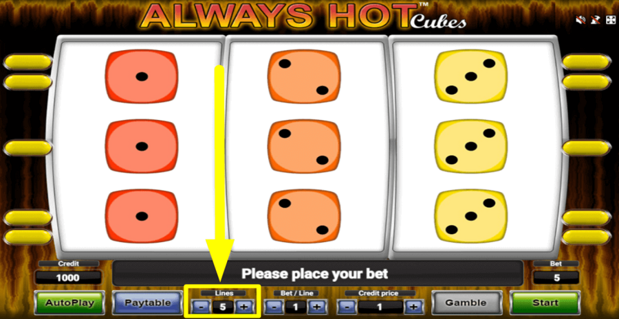 Always Hot Cubes Adjustable Paylines