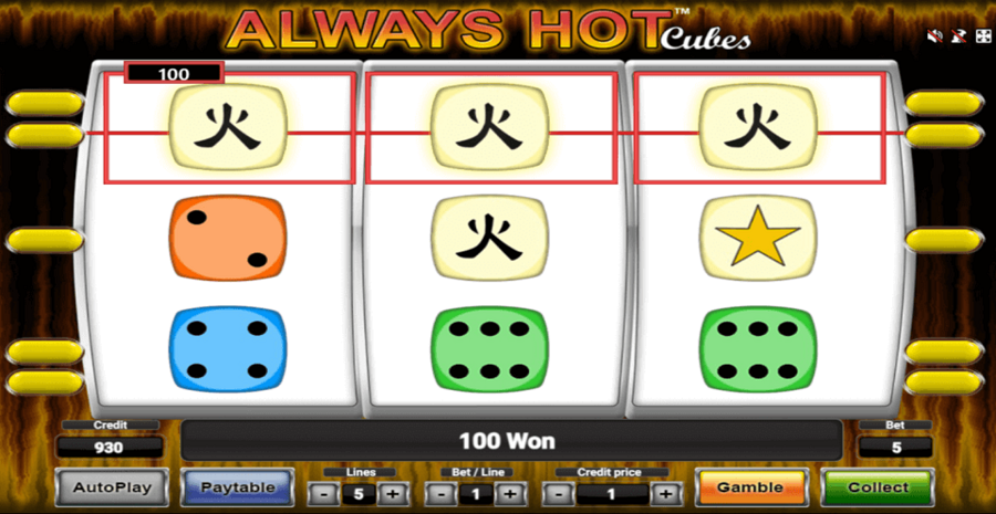 Always Hot Cubes Gamble Feature