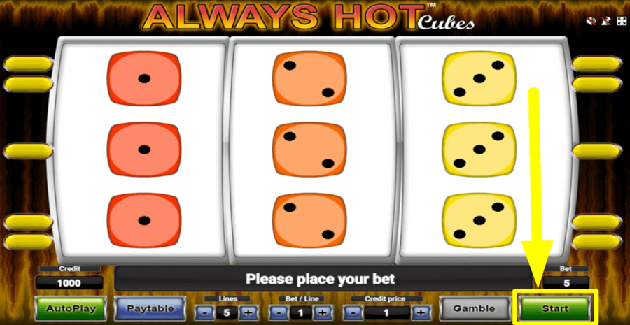 Always Hot Cubes Start Button