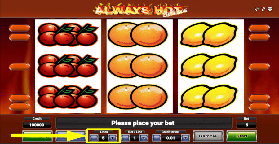 Always Hot Deluxe Adjustable Paylines
