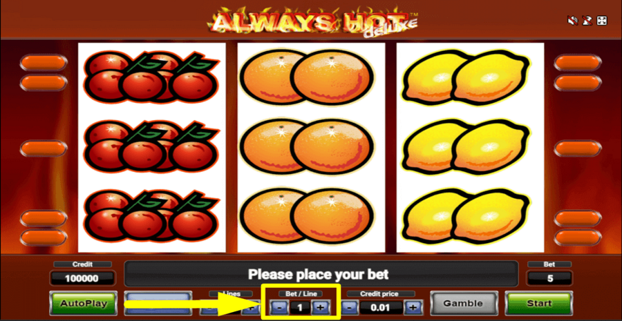 Always Hot Deluxe Bet Value