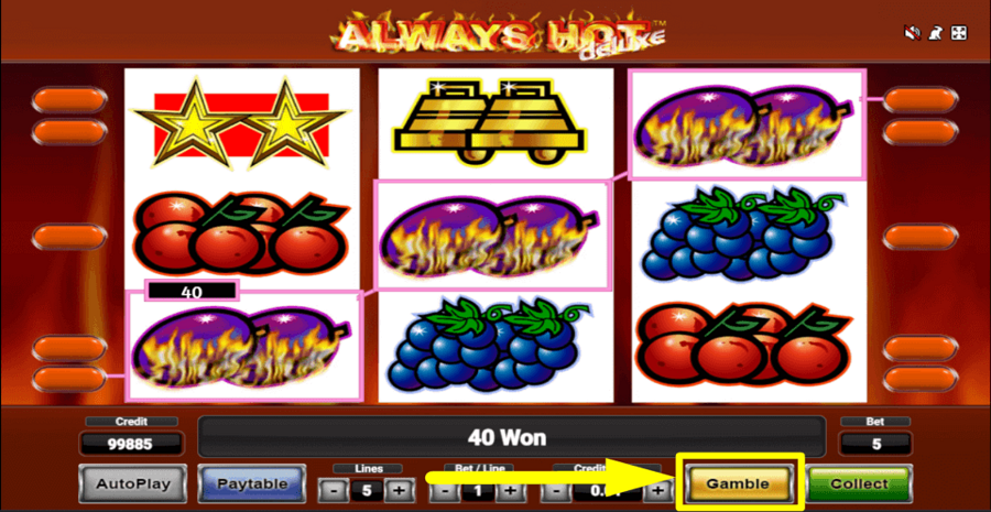 Always Hot Deluxe Gamble Feature