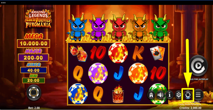 Amazing Legends Lucky Devils Pyromania Autoplay Feature