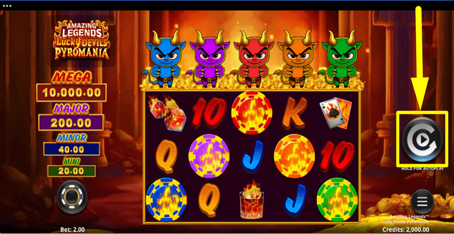 Amazing Legends Lucky Devils Pyromania Spin Button