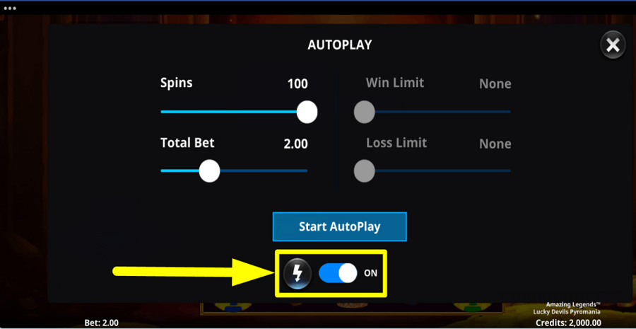 Amazing Legends Lucky Devils Pyromania Turbo Feature