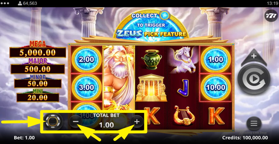 Amazing Link Zeus Bet Adjust