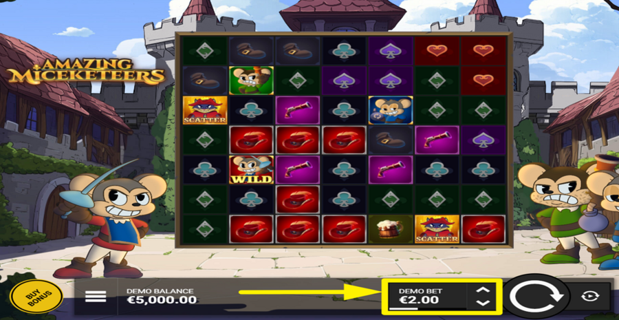 Amazing Miceketeers Adjust Bet