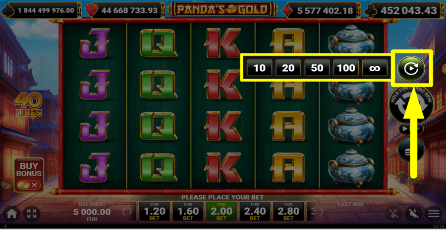 Amusnet Interactive Pandas Gold Autoplay Feature