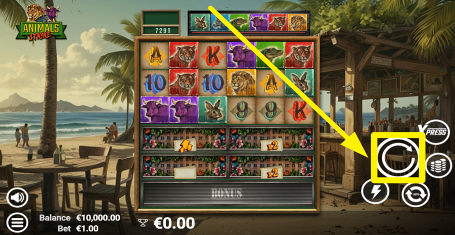 Animals Strike Spin Button