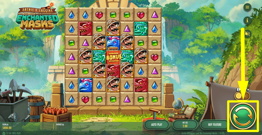 Archie Ologgins And The Enchanted Masks Spin Button