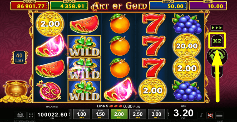 Art Of Gold Golden Coins Link Gamble Feature