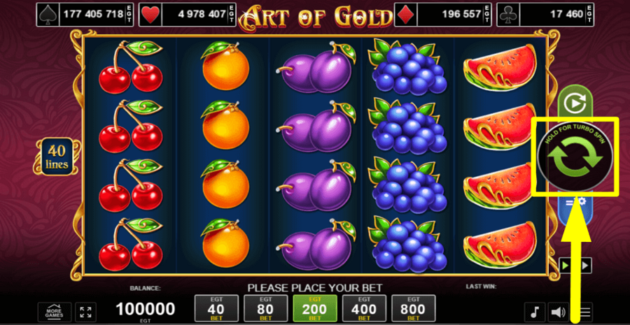 Art Of Gold Spin Button