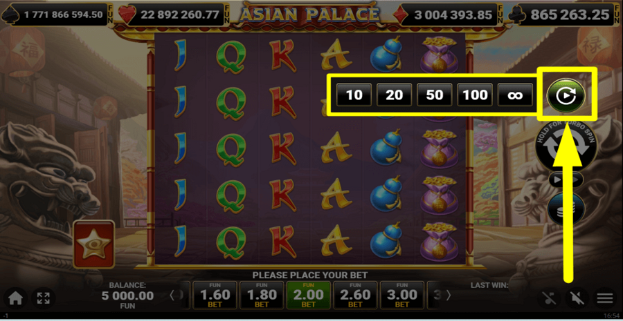 Asian Palace Autoplay Feature