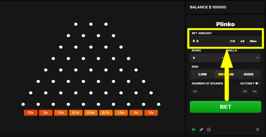 Astriona Plinko Bet Value