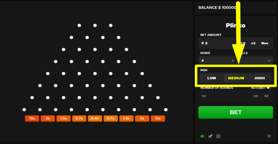 Astriona Plinko Volatility Feature