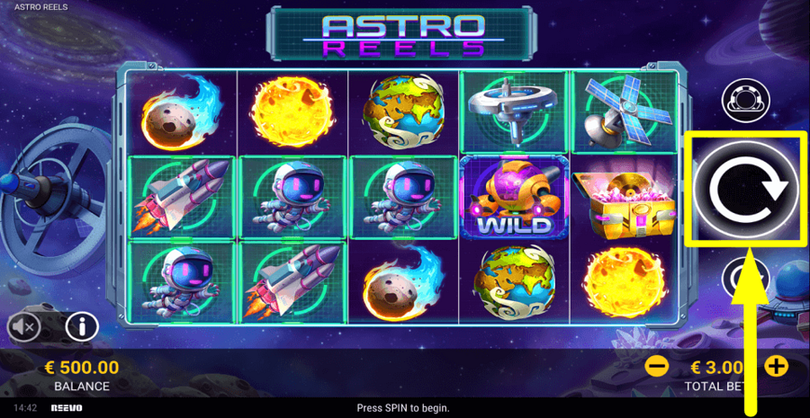 Astro Reels Spin Button