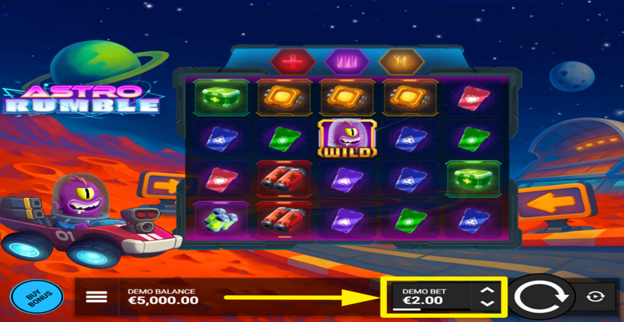 Astro Rumble Adjust Bet
