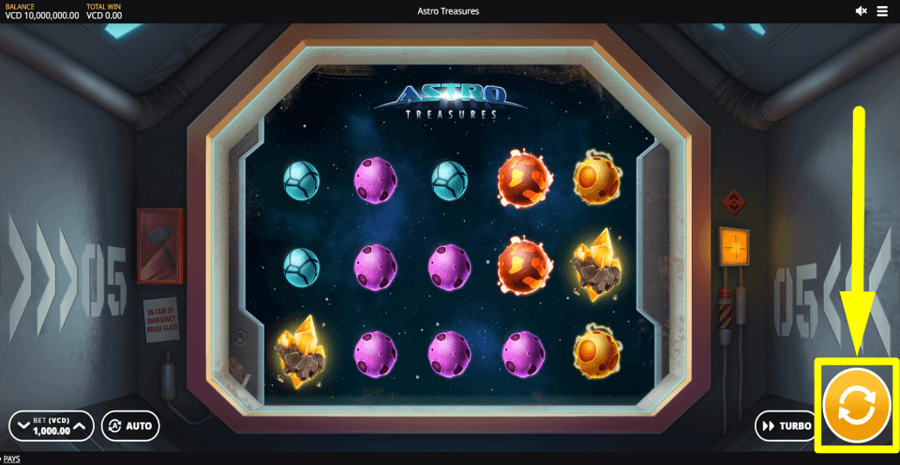 Astro Treasures Spin Button