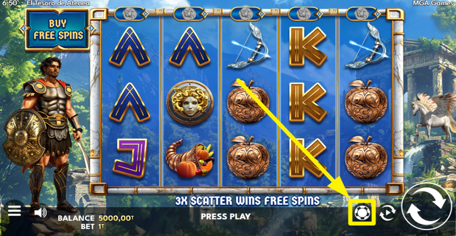 Athenas Treasure Adjust Bet