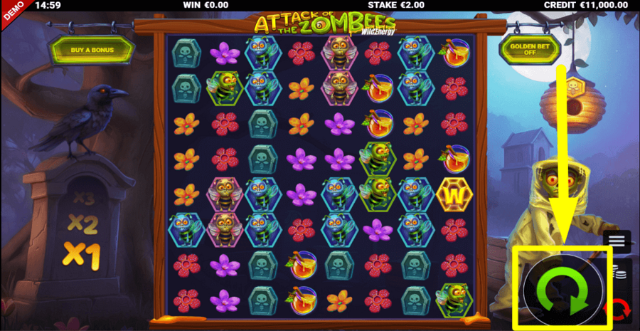 Attack Of The Zombees Wildenergy Spin Button