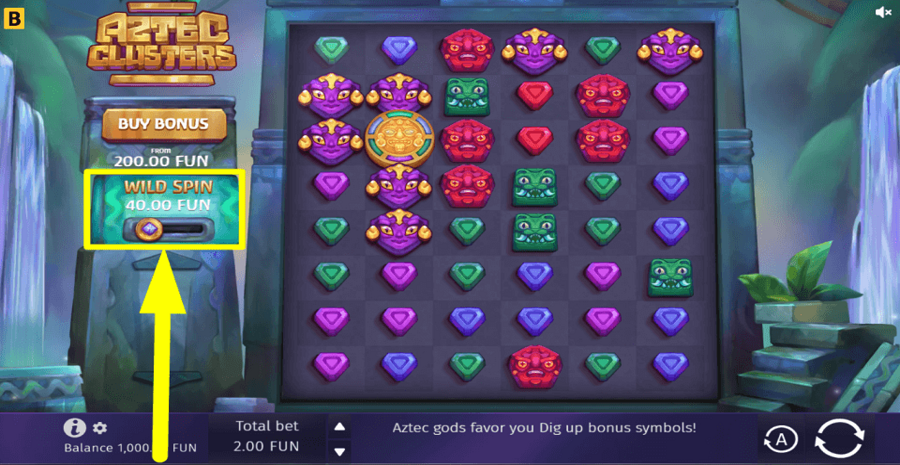 Aztec Clusters Wild Spin Feature