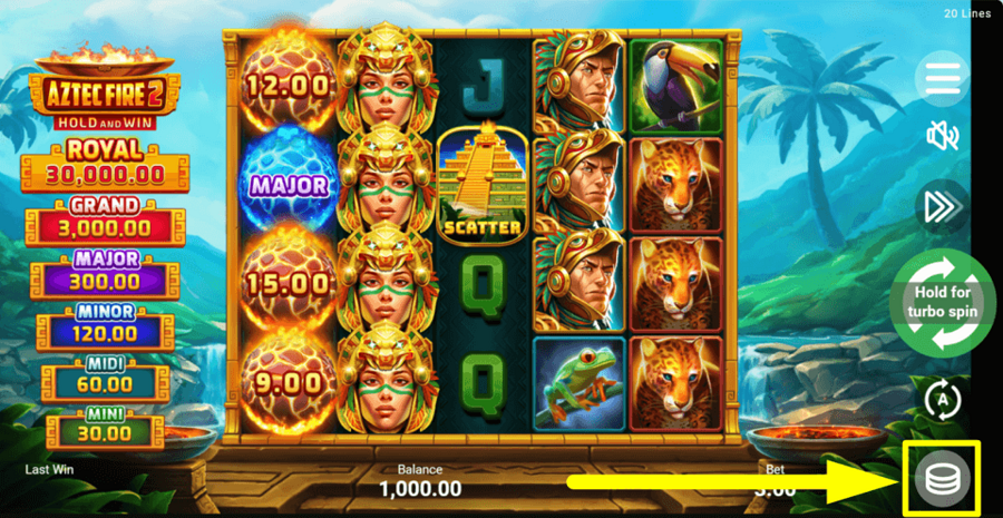 Aztec Fire 2 Bet Value