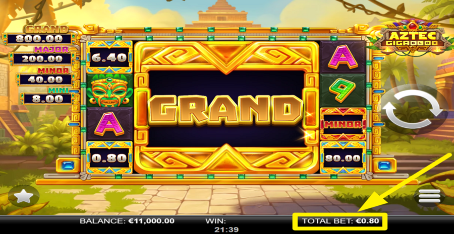 Aztec Gigablox Adjust Bet
