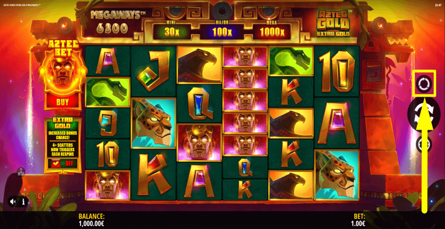 Aztec Gold Extra Gold Megaways Autoplay Feature
