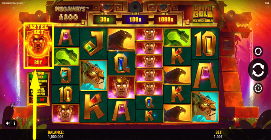 Aztec Gold Extra Gold Megaways Buy Feature