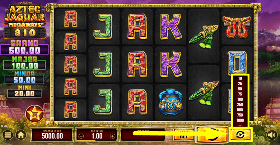 Aztec Jaguar Megaways Autoplay Feature