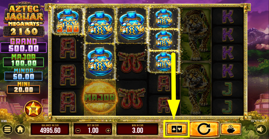 Aztec Jaguar Megaways Gamble Feature