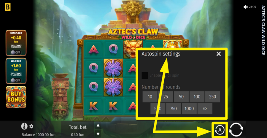 Aztecs Claw Wild Dice Autoplay