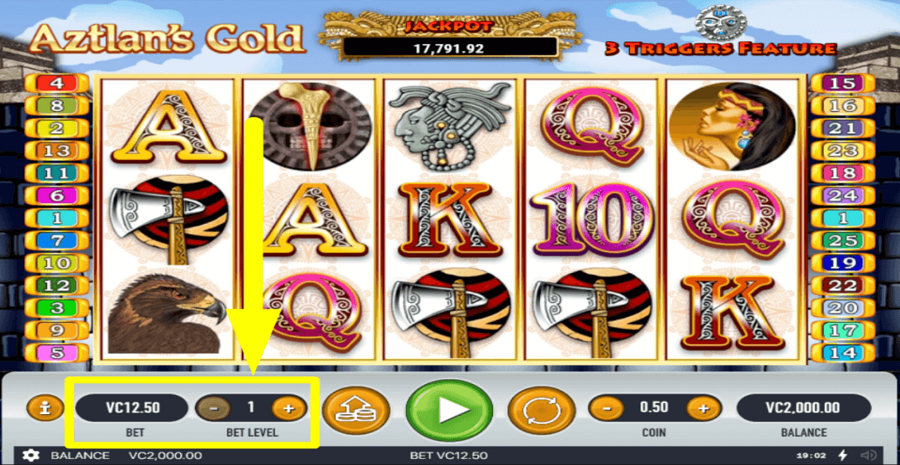 Aztlans Gold Bet Level
