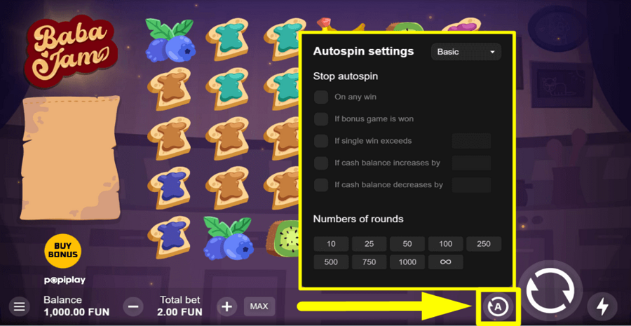 Baba Jam Autoplay Feature