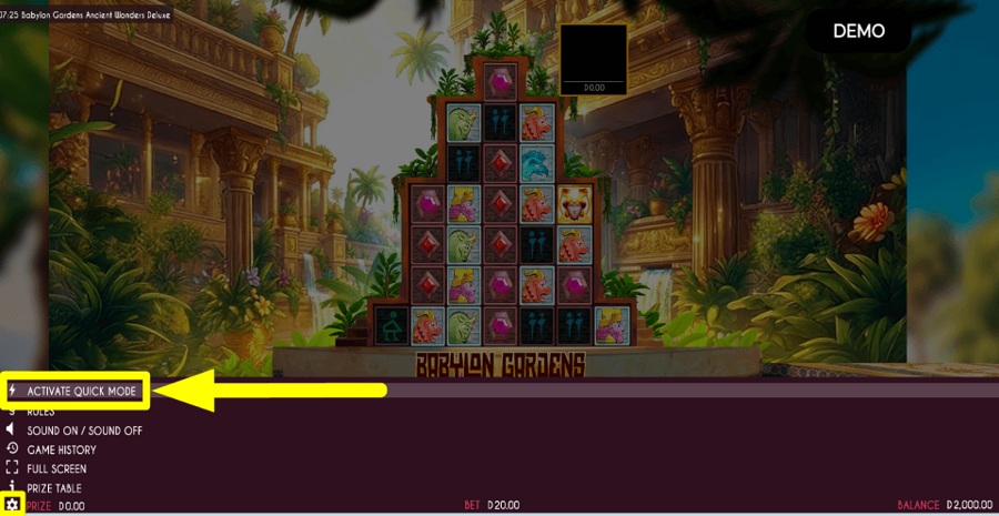 Babylon Gardens Ancient Wonders Deluxe Turbo Feature