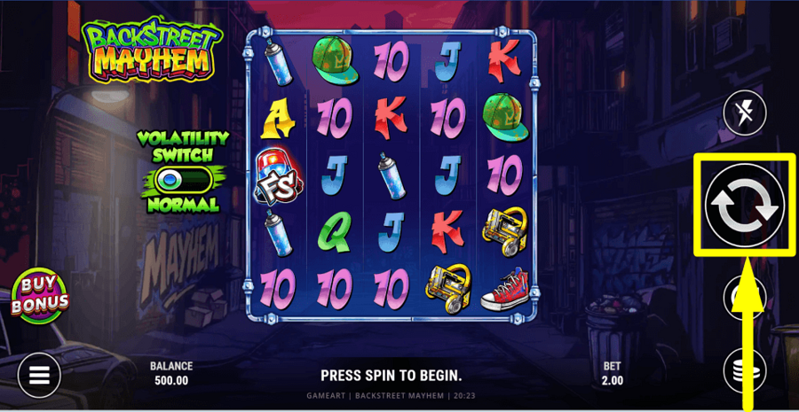 Backstreet Mayhem Spin Button