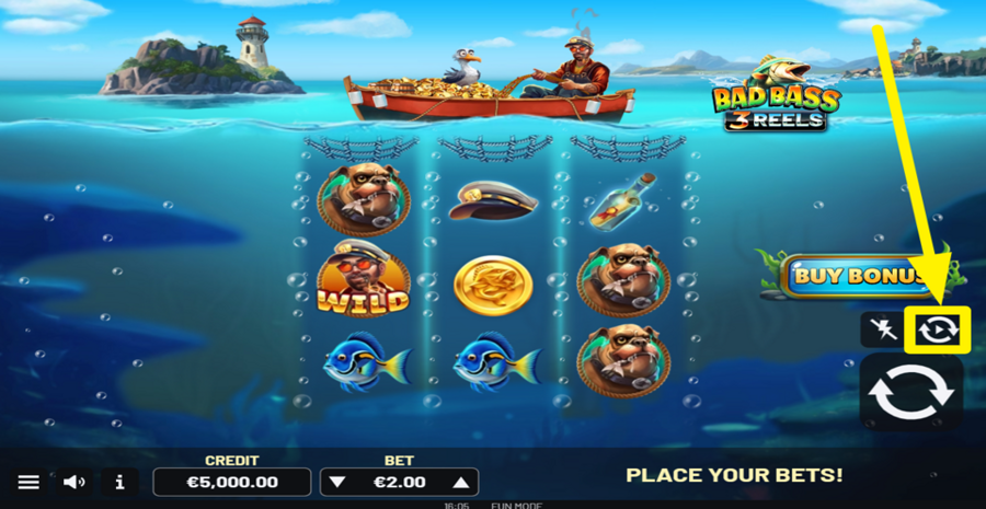 Interruptor Simbolo Bad Bass 3 Reels Demo - Reseña y Juego Gratis (96.49% RTP)
