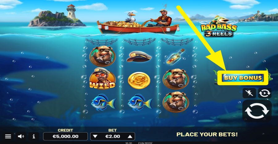 Interruptor Simbolo Bad Bass 3 Reels Demo - Reseña y Juego Gratis (96.49% RTP)