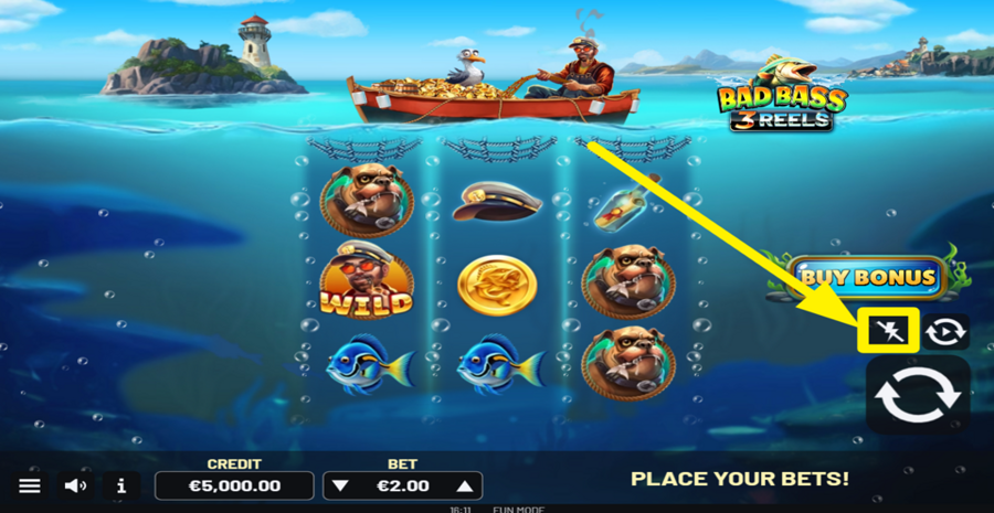 Interruptor Simbolo Bad Bass 3 Reels Demo - Reseña y Juego Gratis (96.49% RTP)