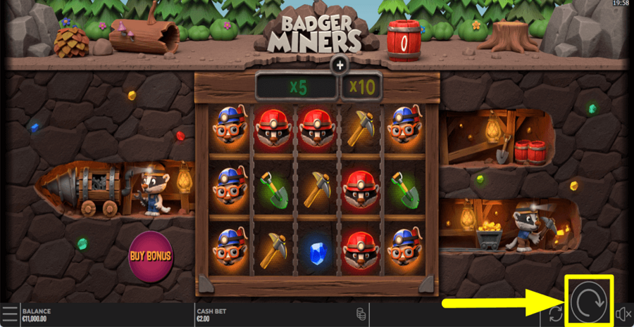 Badger Miners Spin Button