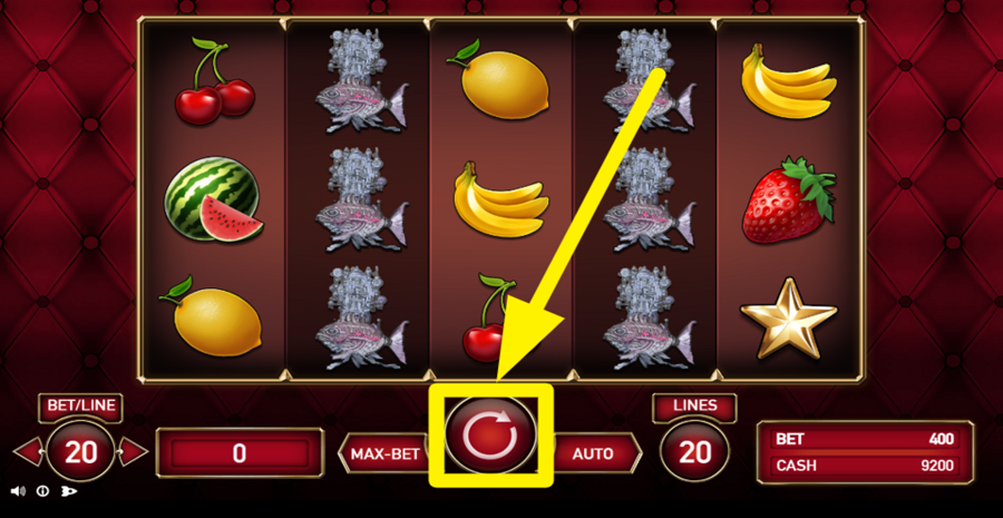 Bahamut Star 20 Lines Spin Button