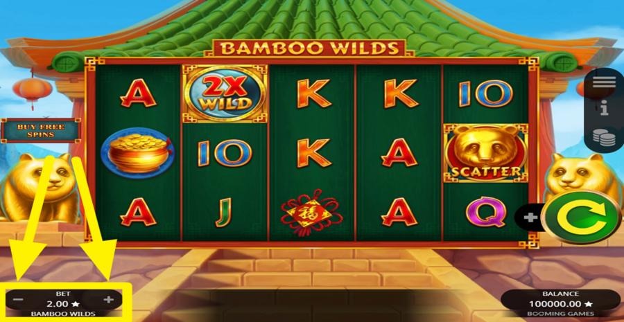 Bamboo Wilds Adjust Bet