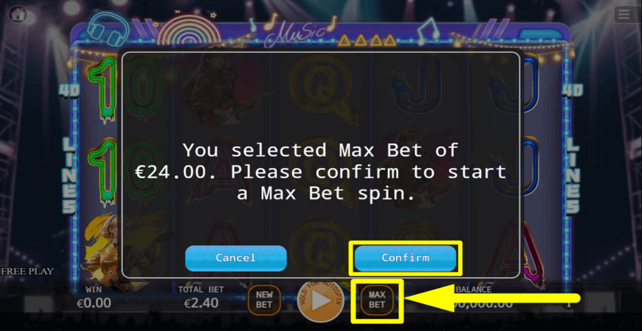 Band Girl Max Bet Button