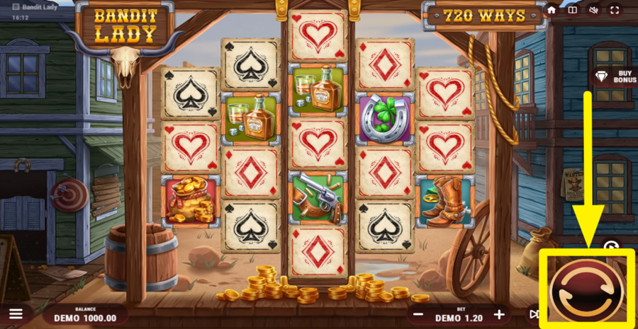 Bandit Lady Spin Button