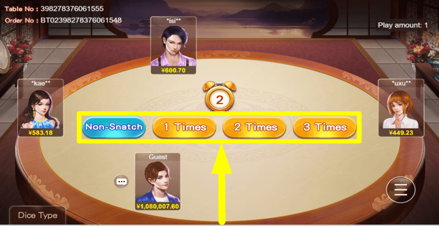 Banker Dice Bull Snatch Feature