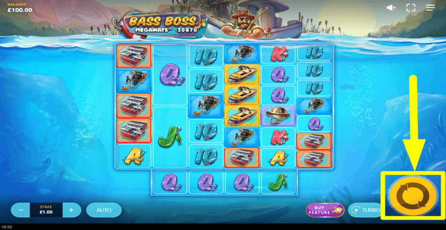 Bass Boss Megaways Spin Button