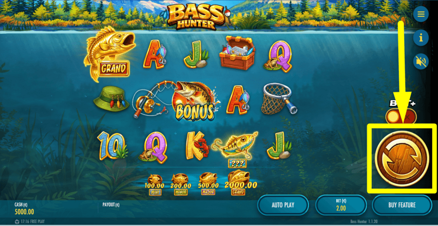 Bass Hunter Spin Button